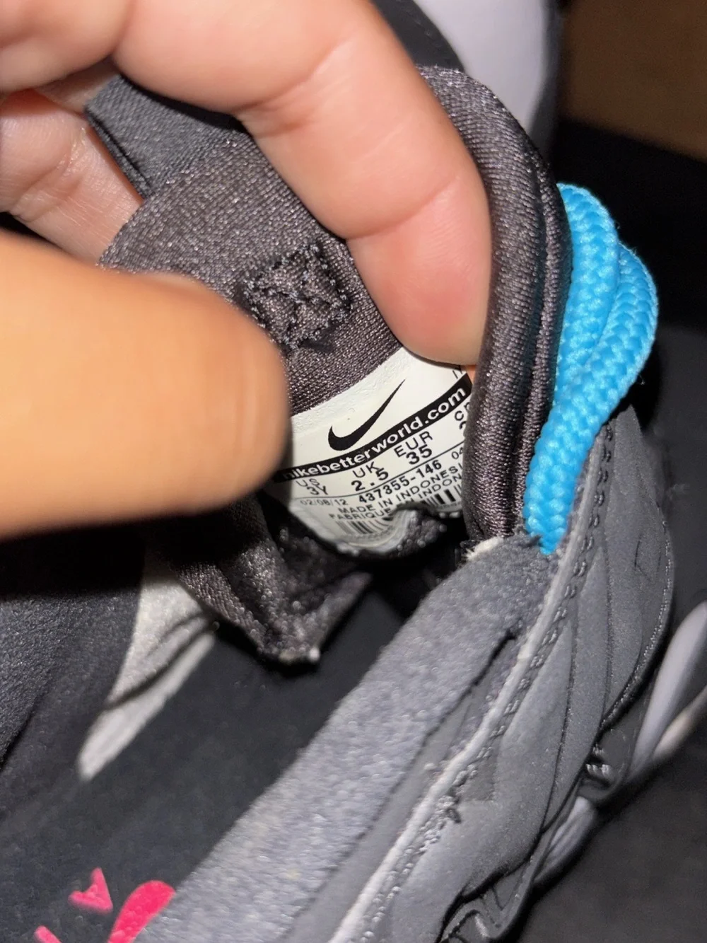 Nike Kids Gray Sneakers with Blue Laces